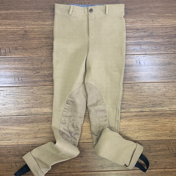 NEW TUFFRIDER KID'S LOW RISE RIBBED PULL ON JODHPURS/ JODS, LT TAN, KID
